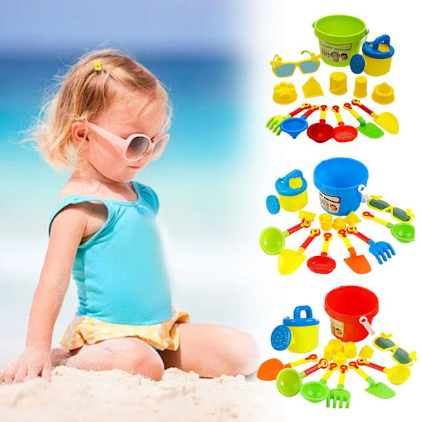 Sommarstrandleksaker Kit för Barn Sandset Strandspel Leksak Hinkar S 23pcs 1set