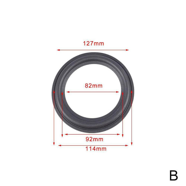 9,8 cm-24,8 cm högtalare surround gummi woofer kant reparation skum pro blackC 6.5inch