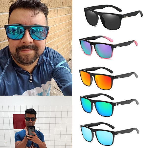 Polariserade Solglasögon Herr Dam Rektangel Shades Glasögonaccessoarer Sol Körning Mode Y8c0 red 1pcs