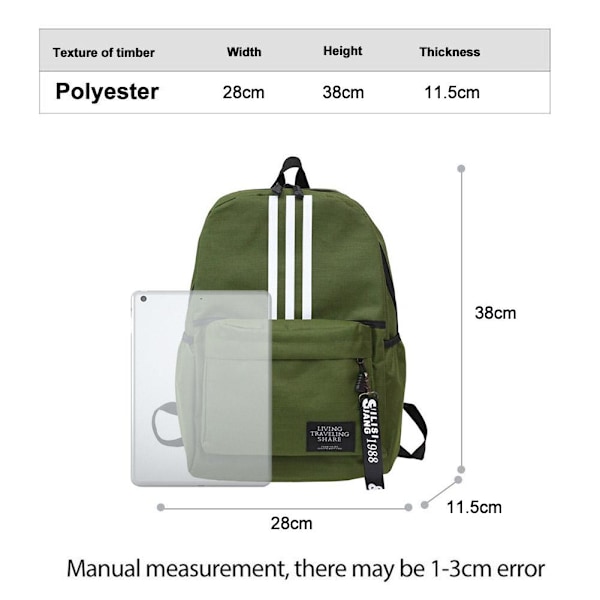 Neutrala studentryggsäckar med stor kapacitet, koreansk version, mode, par, reseryggsäck N6i8 A One size