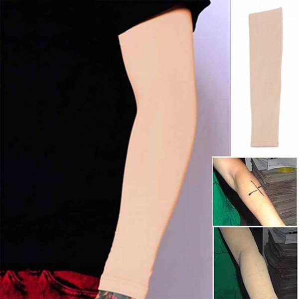 1/2 st Anti-UV Armskydd Hudfärg Sommar Solskydd Concealer Band Tatuering Ärmar W6X0 skin toneA One-size 2pcs
