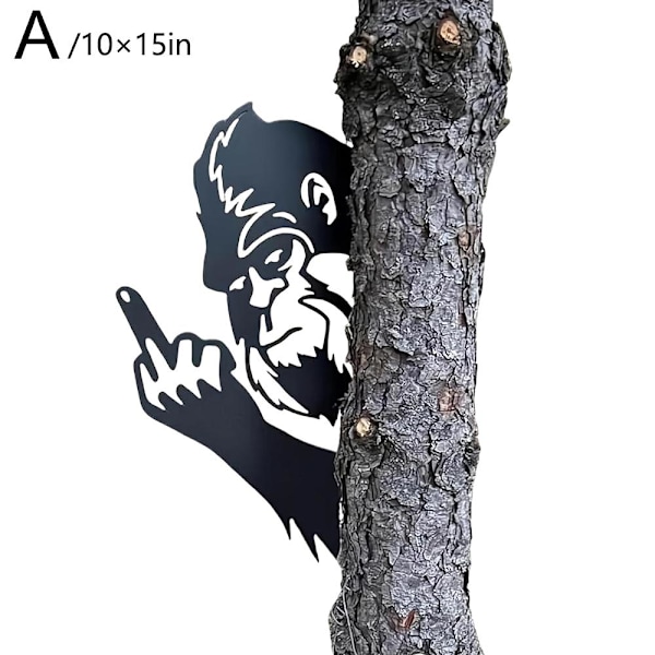 Kikar fram en Boo som ger fingret Metallskylt Konst Ornament M 1pcs