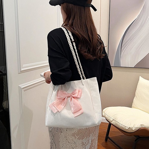 Vacker Klassisk Stor Rosett Axelväska Rosett Axelväska PU Mode Ny E2 Pink One size