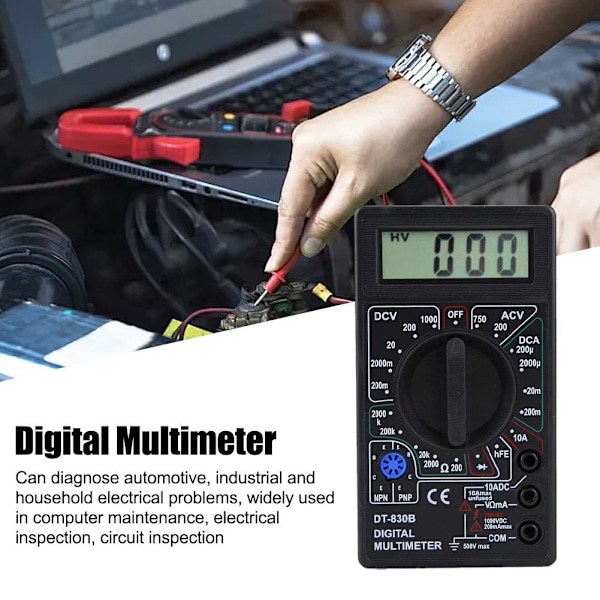 DM850 Digital Multimeter Handhållen Voltmeter LCD Digital Tester Elektrisk N8J1 Spänningsmätare Portabelt Verktyg Universell