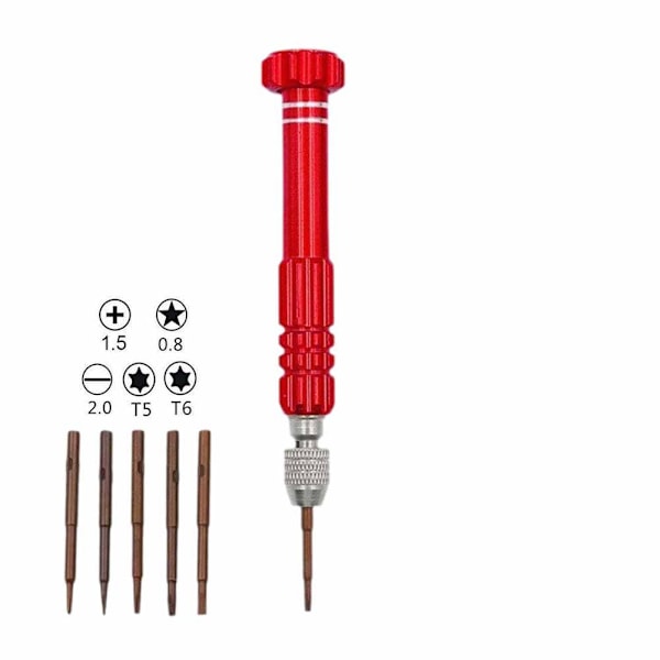 5-i-1 Pentalobe-skruvmejsel Precision Tool för iPhone DE Mobile red 1pcs