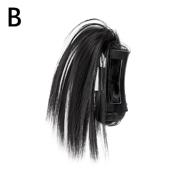 Hästsvansperuk för kvinnor, fluffig, slarvig, vindblåst black 30cm