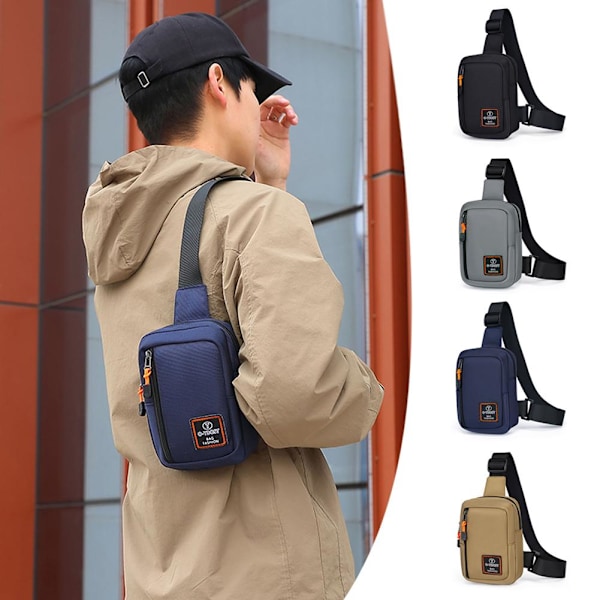 Herr Sport Bröstväskor Axelremsväska Oxford Mode Man Sidokroppsväska Ny B0  gray onesize