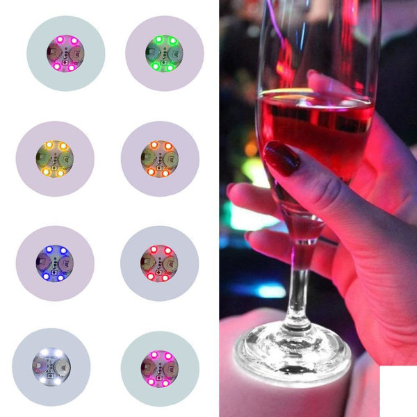 LED Coaster Light Up Dryckesflaska för Bar Party Inredning blue One-size