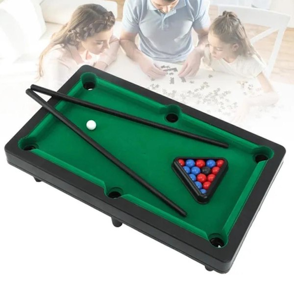 Mini Biljardbord Snookerspel med 2 Köer, Spelbollar & SNABB Y7Y7 Stress H8J5 small one-size