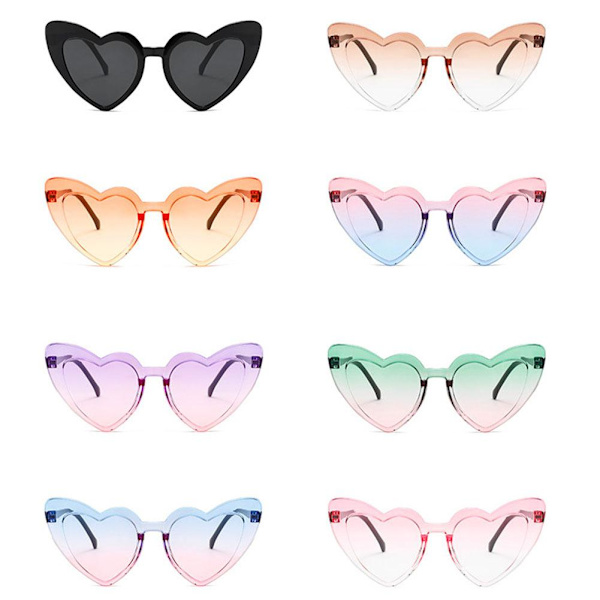 Kärlek Hjärta Solglasögon Kvinnor Mode Oversize Shades Solskyddsglasögon Sommarresa M4r3 Tea One size