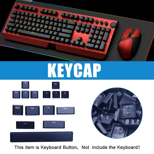 1 komplett set original genomskinliga nyckelkapslar för Logitech Keyboard G WASD one-size