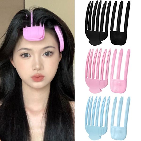 Hög Skalle Topp Infällbar Kam Hårrot Fluffig Klämma Hår Curling Artefakt M5G3 big  pink 1pcs