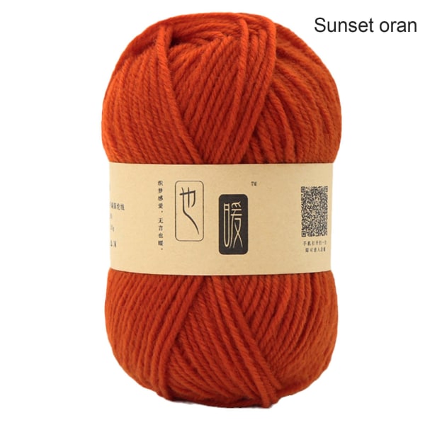 Four Ply Wool Ball Partihandel Akrylgarn Fyra Ply Medium Grov Sunset orange One-size