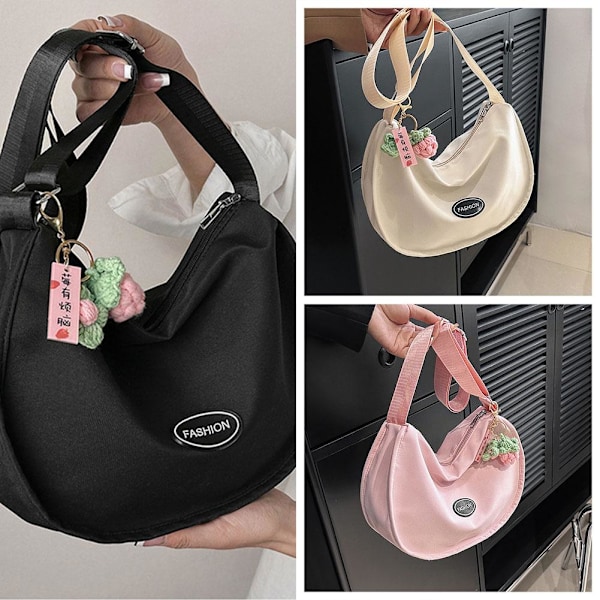 Modeaxelväska i enfärgad design, underarmsväska med texturerad sten  pink onesize