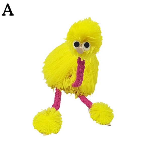 Dragsnöre Hand Puppet Struts Leksak Söt Muppet Doll Joint Activ yellow one-size