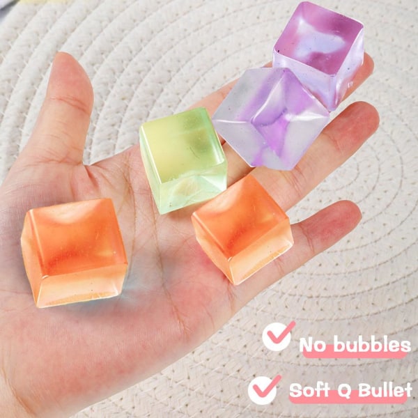 Fidget Toy Mini Squishy Toys Mochi Ice Block Stress Relief Squee orange one-size