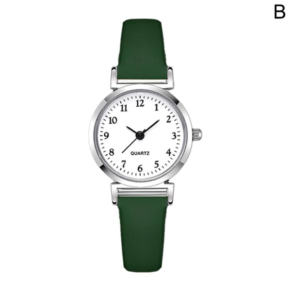 Basic Quartz Watch Dam Small Square Armbandsur Läder Student Green One size