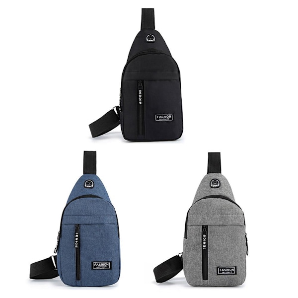Oxford Tyg Bröstväska Stor Kapacitet Sport Utomhus Ryggsäck Väska Fritid Crossbody Axel I2c2 Gray One size