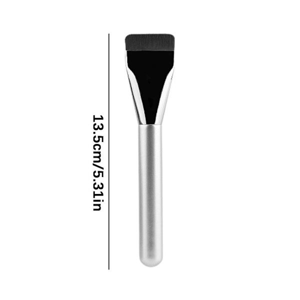 Kosmetisk Smink Platt Huvud Foundation Rouge Bronzer Kontur Concealer Borste V0A1 sliverB rubber handle