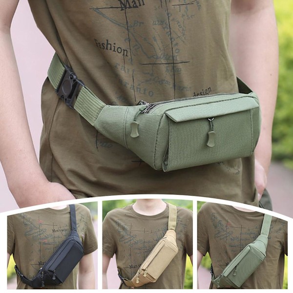 Ny Midjeväska för Män Mobiltelefonväska Multifunktionell Kamouflage Sportväska Crossbody Väska V9X7 Khaki onesize