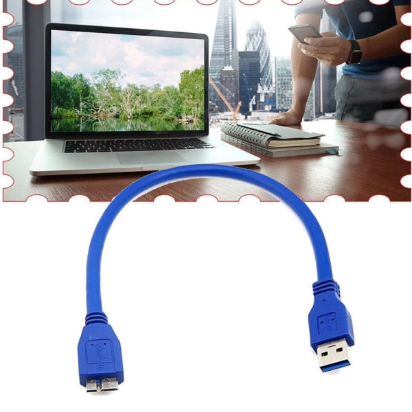 USB 3.0-KABEL FÖR SEAGATE BACKUP PLUS SLIM PORTABEL HÅRDDISK blueA 0.3m