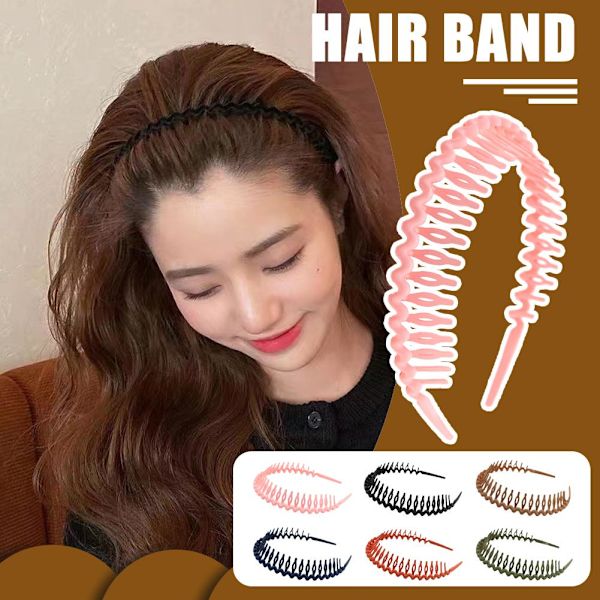 Hårklämma Frostad Färg Hårband Dam Halkfritt Band Ansiktstryck Håraccessoarer J6h9 khaki one size
