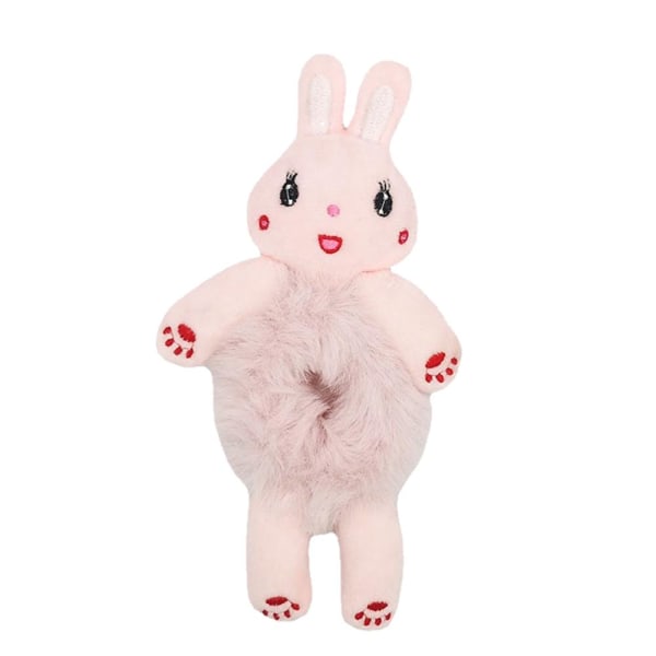 pulunto kvinnor plysch hår slips, söt tecknad djur lurvigt hår Hea Pink frog 15*12cm