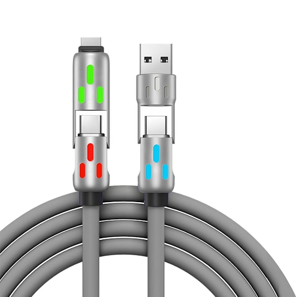 240W 4-i-1 USB-C-kabel, USB C-kabel 1,2 m, Multi USB-laddningskabel Purple 1.2m