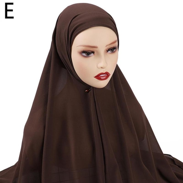 Högkvalitativ, mjuk chiffong-hijab-sjal med lång längd underscarf coffee One-size