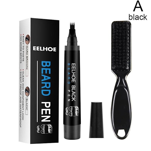 5 färger SBeard Filling Pen Kit Frisörborste Penna Ansikte E black One-size