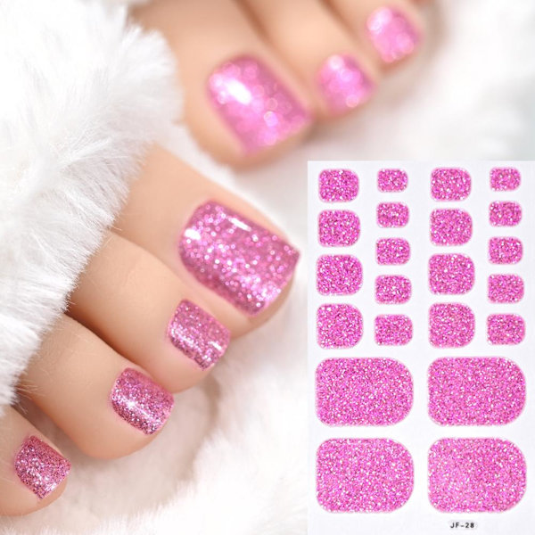 Glitter Tånageldekor Självhäftande Full Täckning Ren Färg Tånagel Wraps GXU  JF-28 1pcs