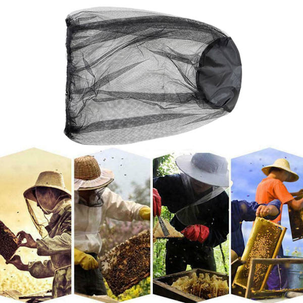 1/5/10 Mygga Mygg Insekt Hatt Bug Mesh Huvudnät Ansiktsskydd Y0H7 blackA One-size 10pcs