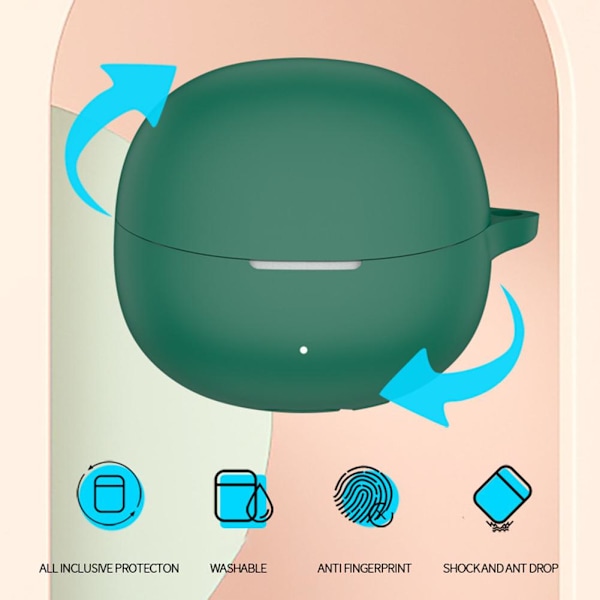 Silikonfodral för Bluetooth-headset för QCY MeloBuds Pro USD B2A2 Green 1set
