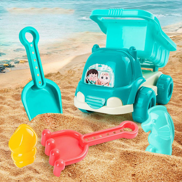 Sommarstrandleksaker Kit för Barn Sandset Strandspel Leksak Hinkar S 5pcs 1set