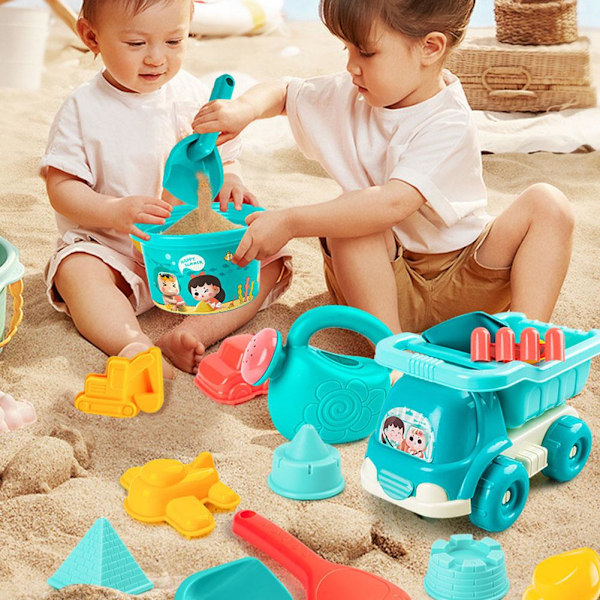 Sommarstrandleksaker Kit för Barn Sandset Strandspel Leksak Hinkar S 5pcs 1set