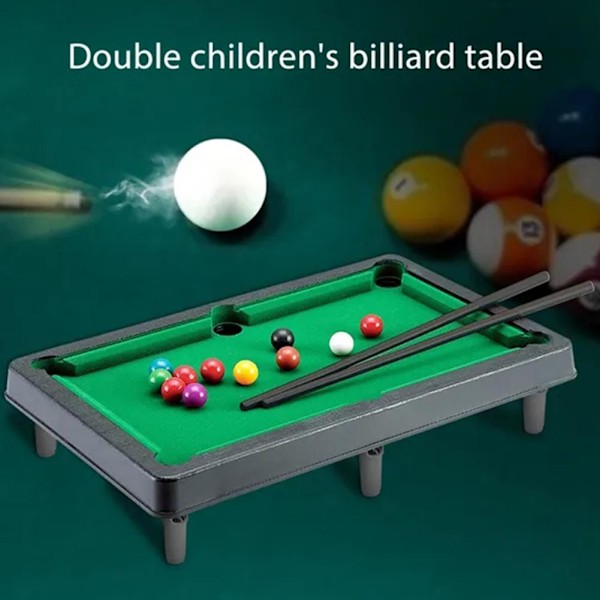 Mini Biljardbord Snookerspel med 2 Köer, Spelbollar & SNABB Y7Y7 Stress H8J5 small one-size