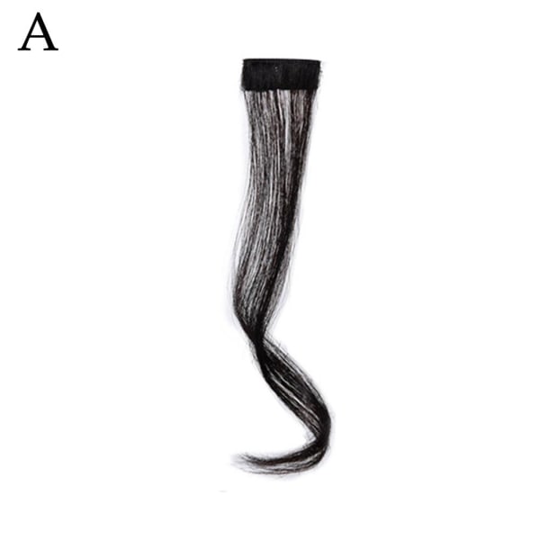 Hår Extensions Raka Highlight Hårdelar Falska Streak Curls✨ dark 25cm