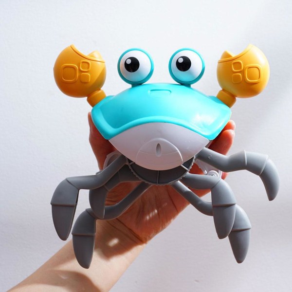 Baby Crawling Crab Musikleksak, Toddler Elektrisk Light Up Crawlin orange rechargeable