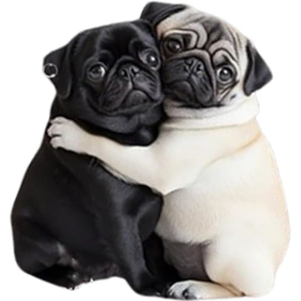 LQQDREX Bedårande Mops Akryl Bil Luftventil Doftspridare, 2D Söt Hunddesign Solid Doft, Mops Luftfräschare Dekorativa Tillbehör, Cu F One size