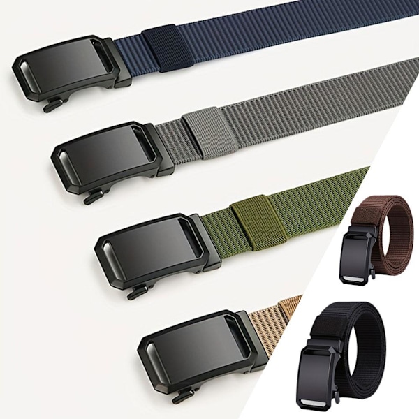 Herrar Casual Utomhusbälte Utomhus Arbetskläder Militärträning Bälte Black 1pcs