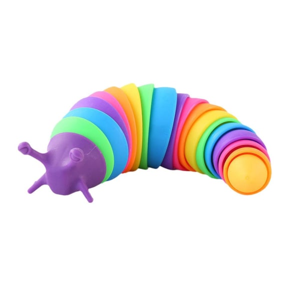 STOR 18,5 cm avtagbar flexibla Caterpillar-leksaker Pop It Fidget-leksak purple one-size