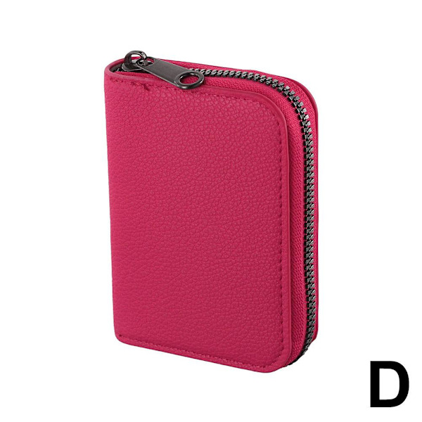 Kortfodral Plånbok för Män Affärsmän Liten Kortväska PU Läder Rose Red One size