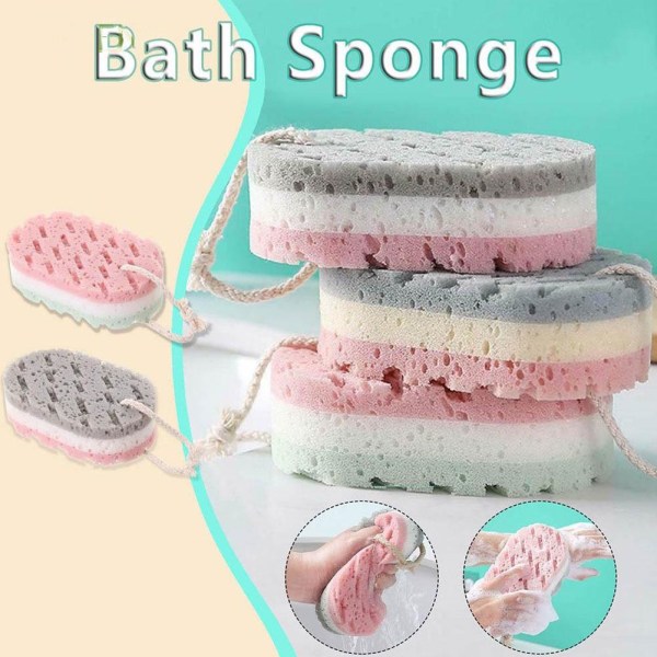 Svampbad Dusch Rub Exfoliering Massageborste Scrubber Bathro green white pink 1pcs