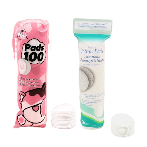 Smink Kosmetiska Bomullsrondeller Torkdukar Nagelkonst Tillbehör Mjuka Rondeller Verktyg Rengöring Ansikte G0k1 pink 100pcs