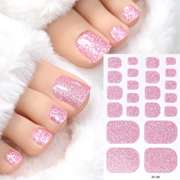 Glitter Tånageldekor Självhäftande Full Täckning Ren Färg Tånagel Wraps GXU  JF-29 1pcs