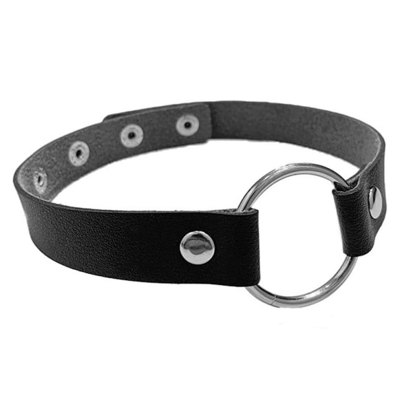 Kvinnor Punk Gothic Heart PU Läder Choker Halsband Spänne krage BlackB Cat