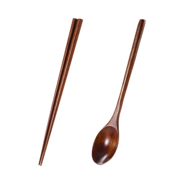 1 st träpinnar sked bärbar bambu och ätpinnar Set O Beech wood spoon onesize