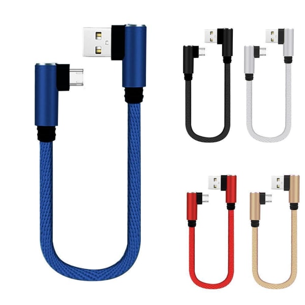 25cm Kort Laddningskabel Armbåge USB C Typ C Micro USB 8Pin Kabel blue for micro