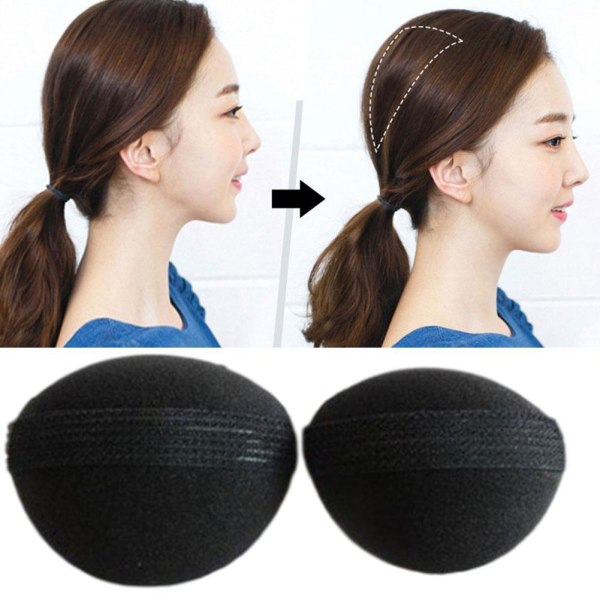 Invisible Hair Volume Öka Fluffy Puff Sponge Pad Clip NYHET S black Rear