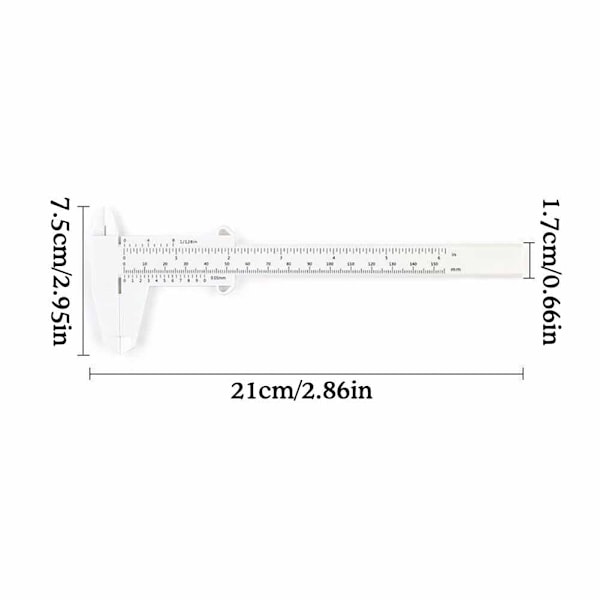 Mini plaststudent glidande skjutmått mätning T black one-size